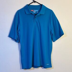 Wrangler Breathe On Men's Medium Teal blue Polo Shirt EUC